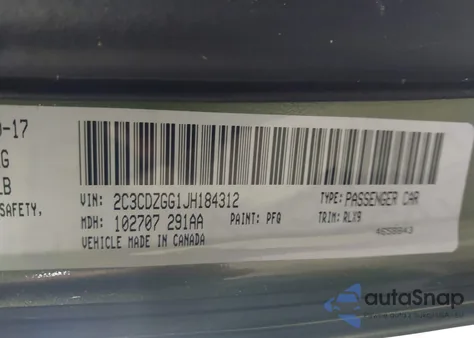 2018 Dodge Challenger Gt Awd из США, поврежденный, VIN 2C3CDZGG1JH184312